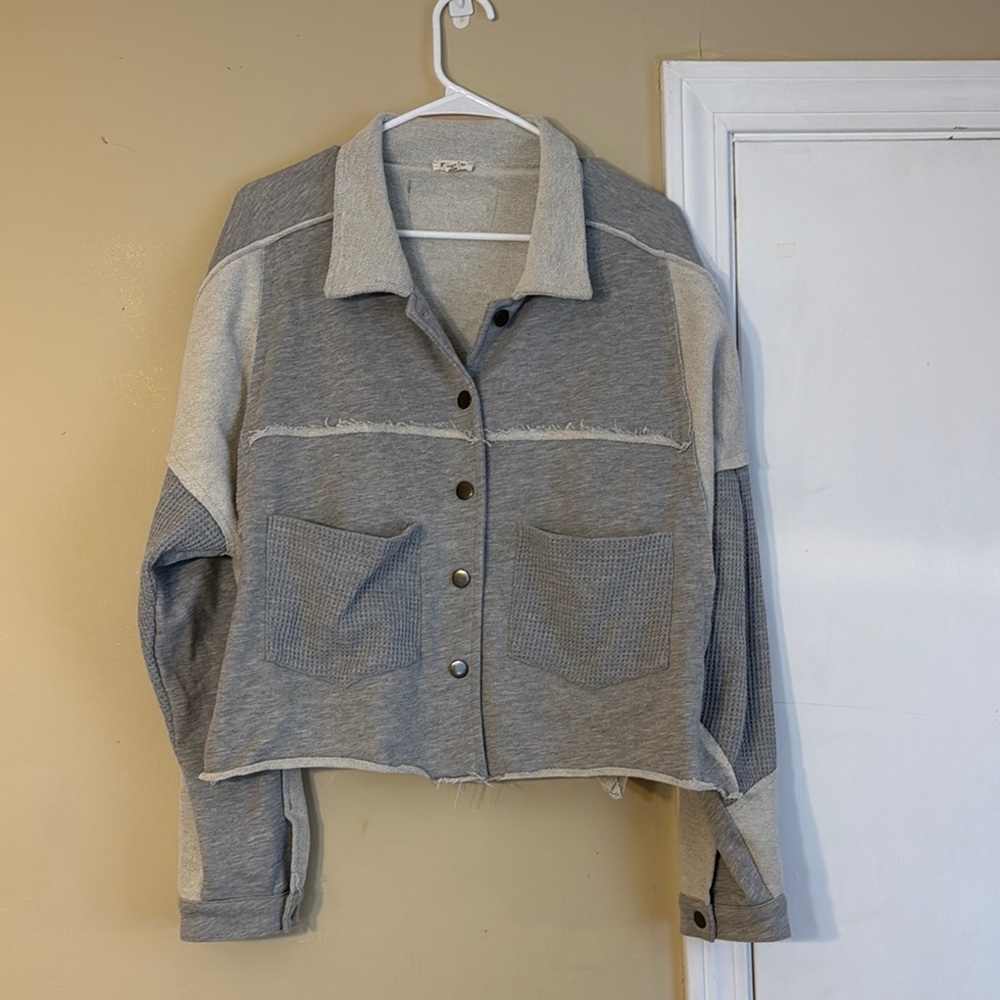 Women's Grey Patchwork Jacket